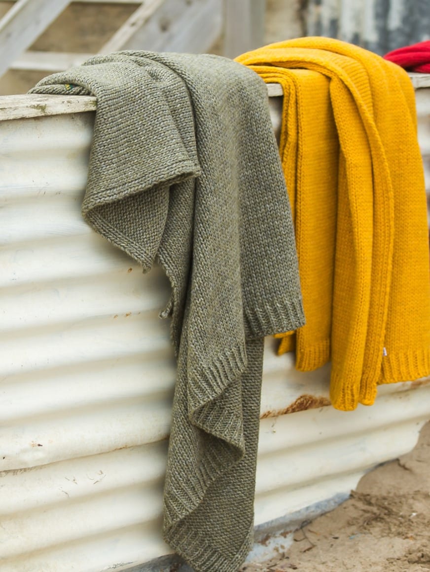 Knitted Throw-Mustard Gold