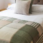 Pure New Wool Olive Block Check Throw