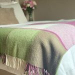 Block Check Raspberry Throw In Pure New Wool