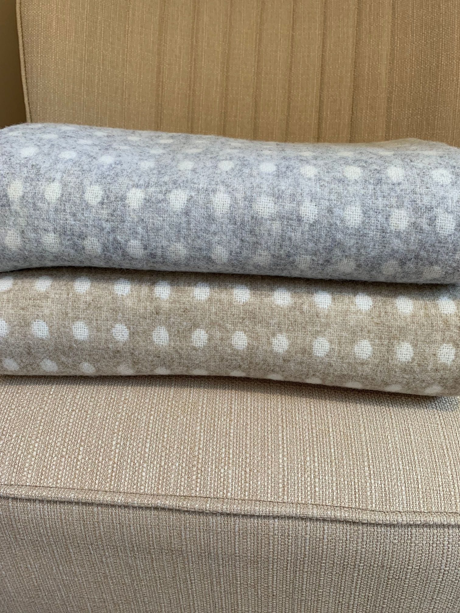 Merino Lambswool Grey Spot Throw by Bronte