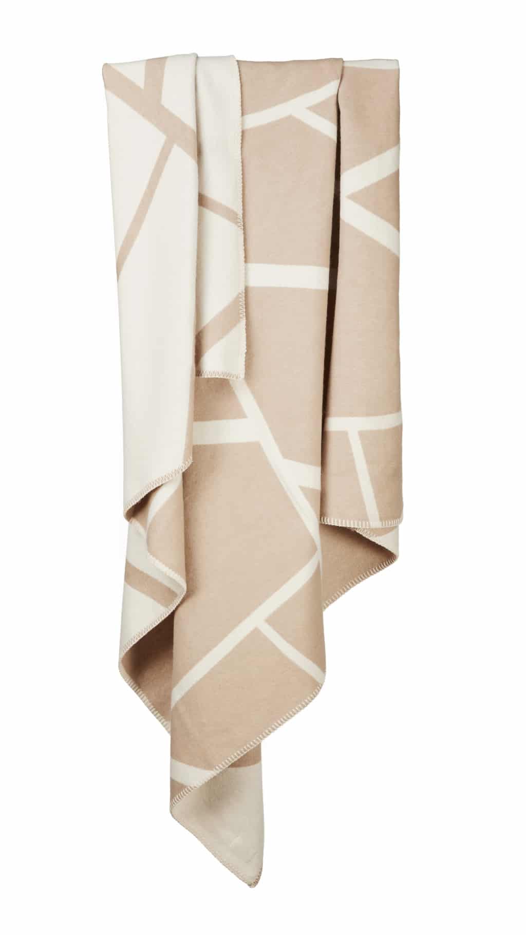 Cotton Reversible Twig Beige Throw