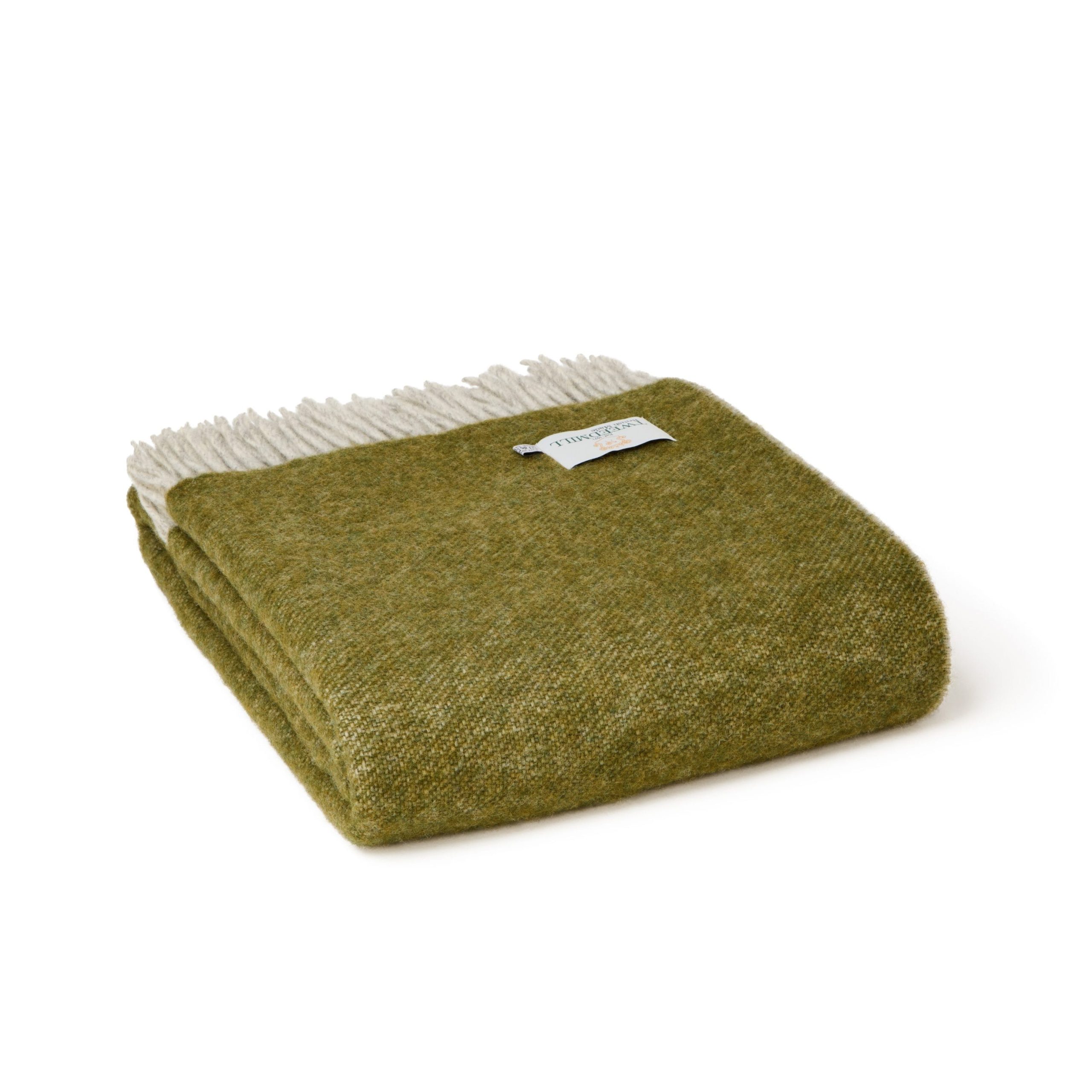 Pure New Wool Dartmoor Throw in Olive