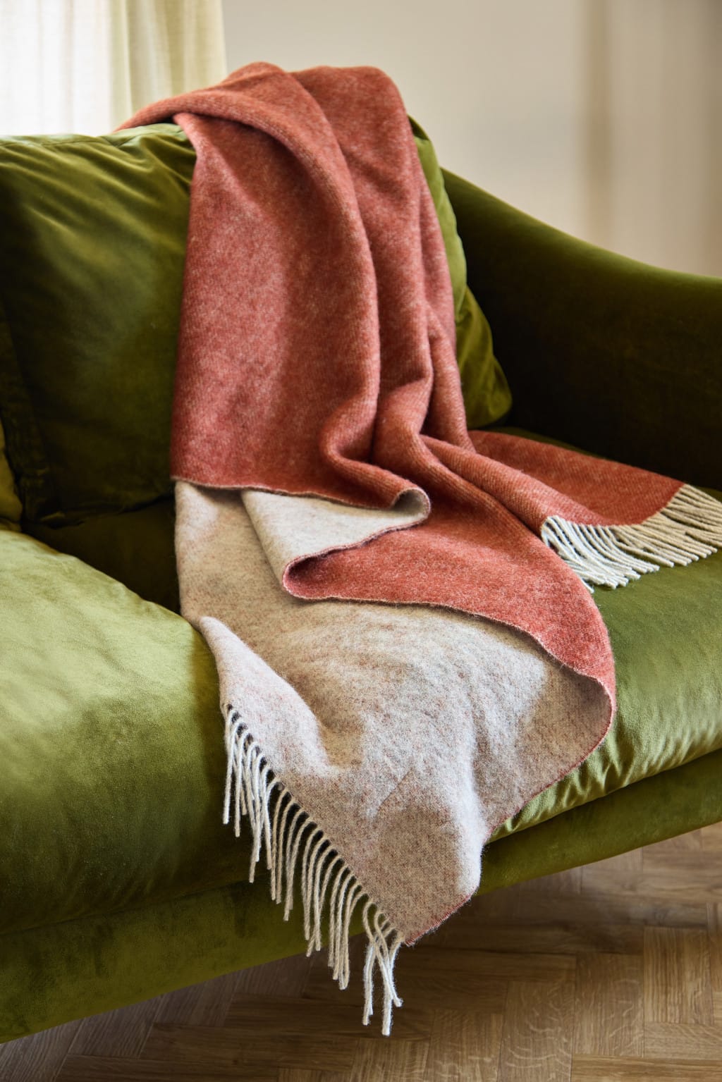 Pure New Wool Dartmoor Throw in Rust