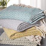 Diamond Cotton Throw in Grey