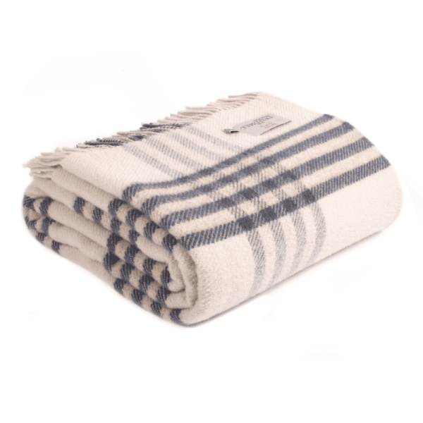 Extra Large Hex Check Blue Throw