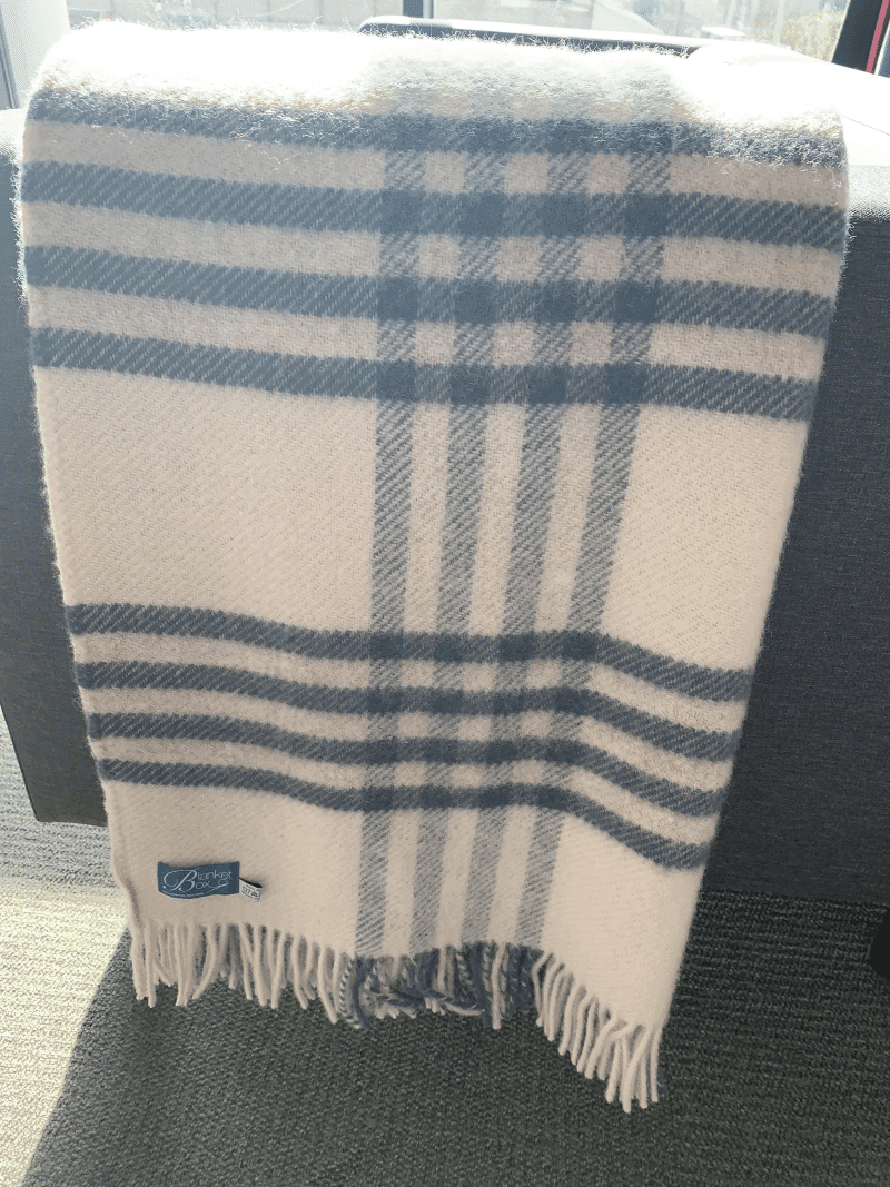 Extra Large Hex Check Blue Throw