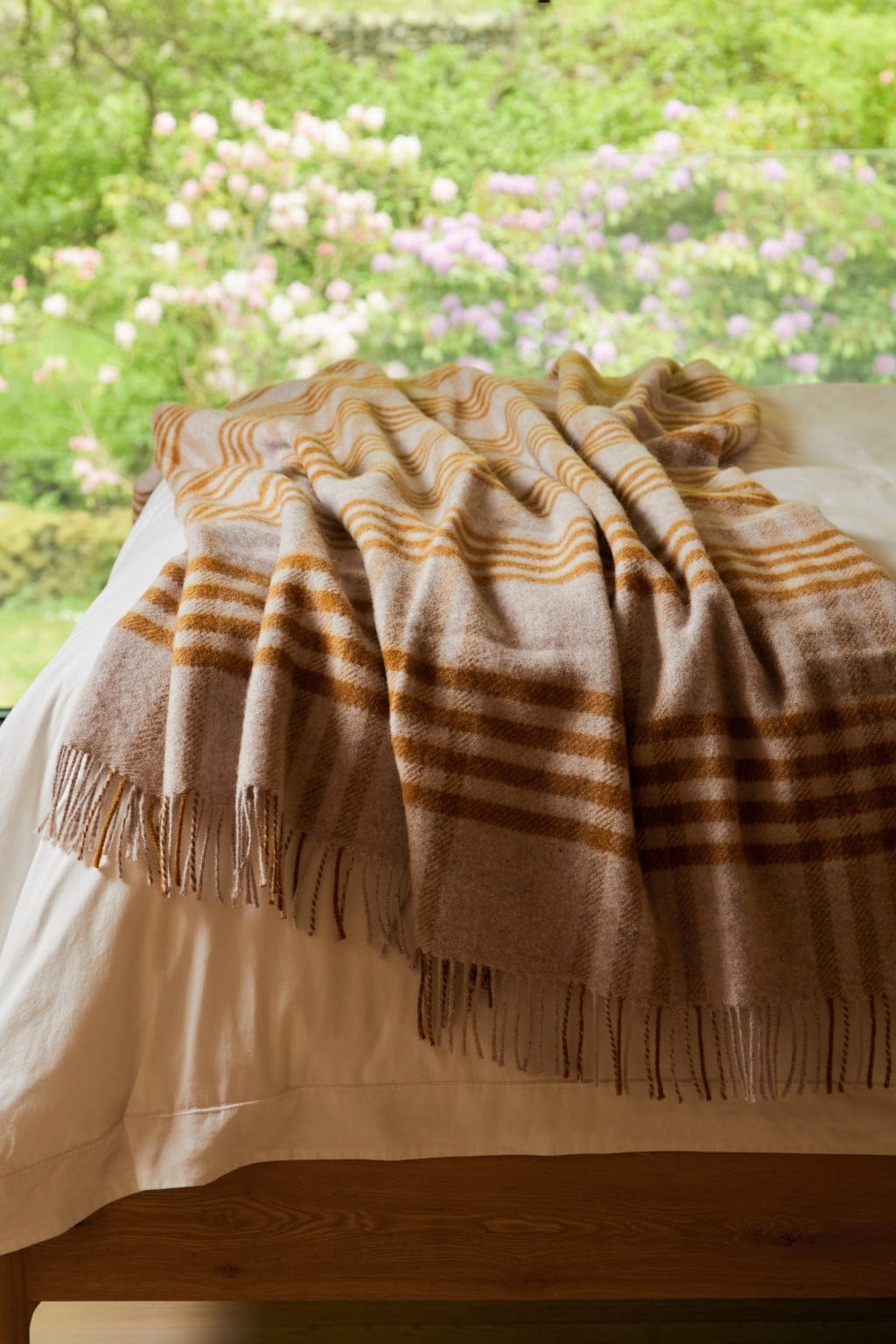 Extra Large Hex Check Mustard Throw