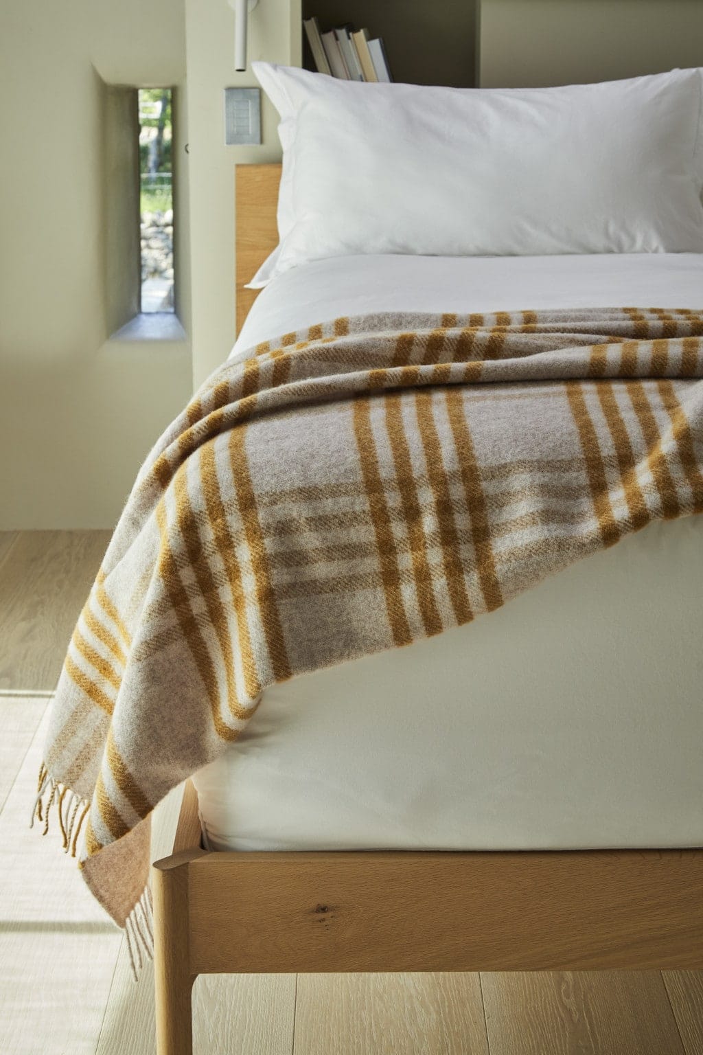 Extra Large Hex Check Mustard Throw