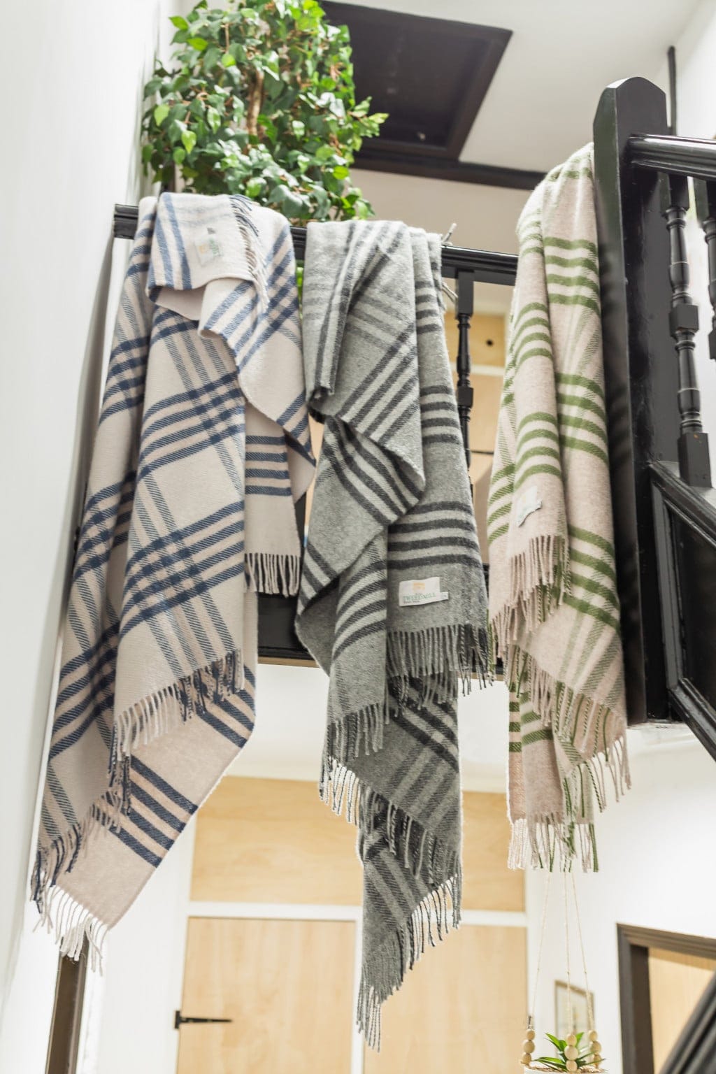 Extra Large Hex Check Olive Throw