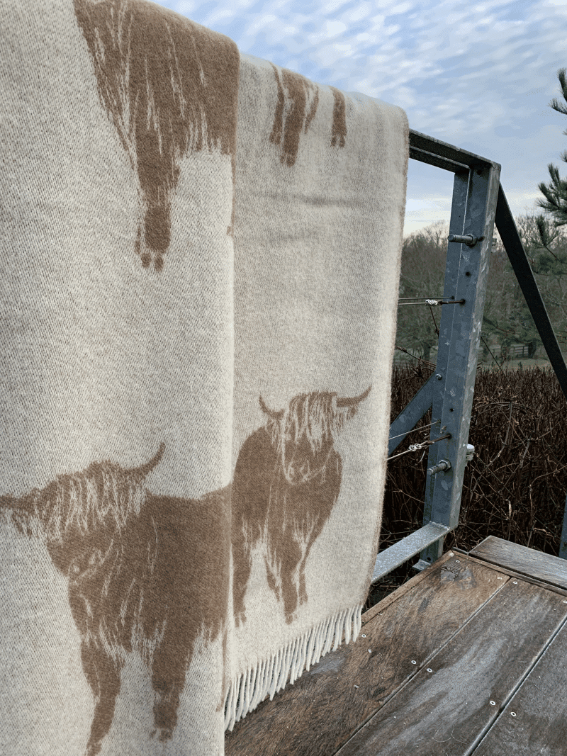 Highland Cow Grey Throw