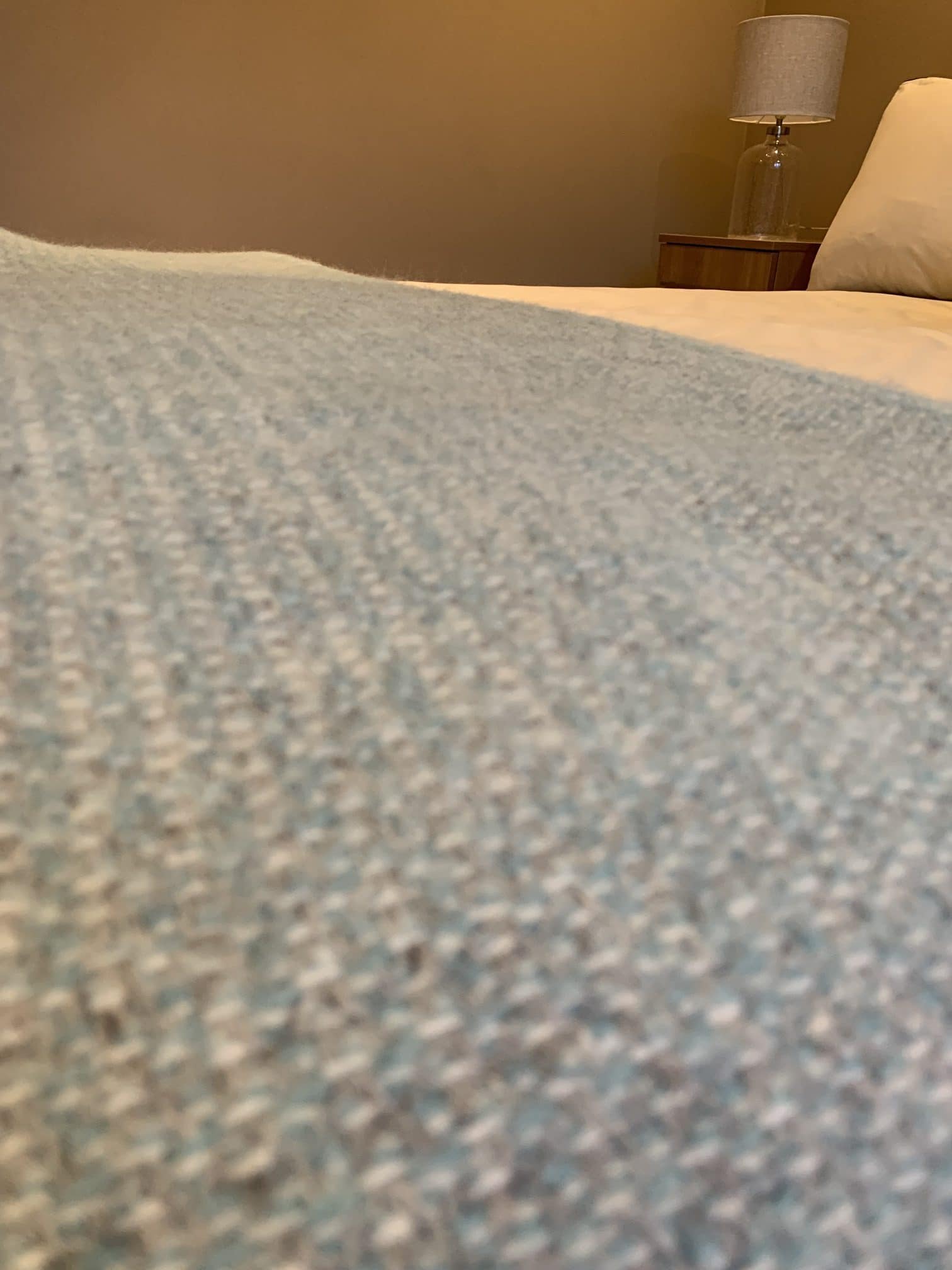 Pure New Wool Illusion Throw in Spearmint and Grey