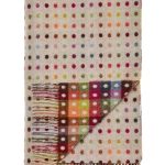 Multi Spot Beige Lambswool Throw