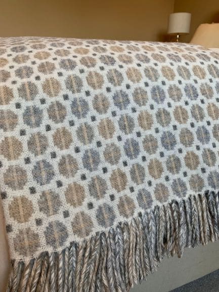 Milan Natural Lambswool Throw by Bronte