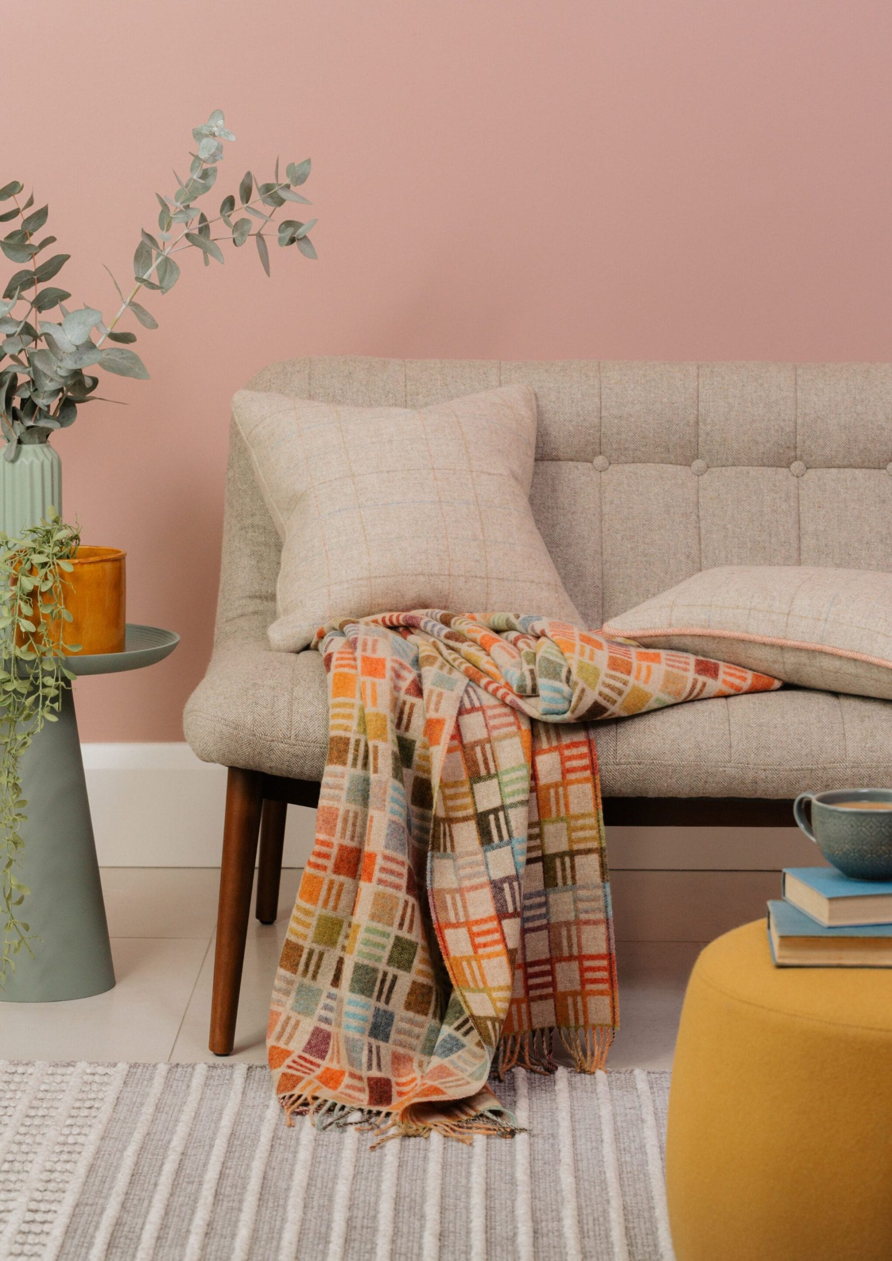 Ribbon Multi beige throw