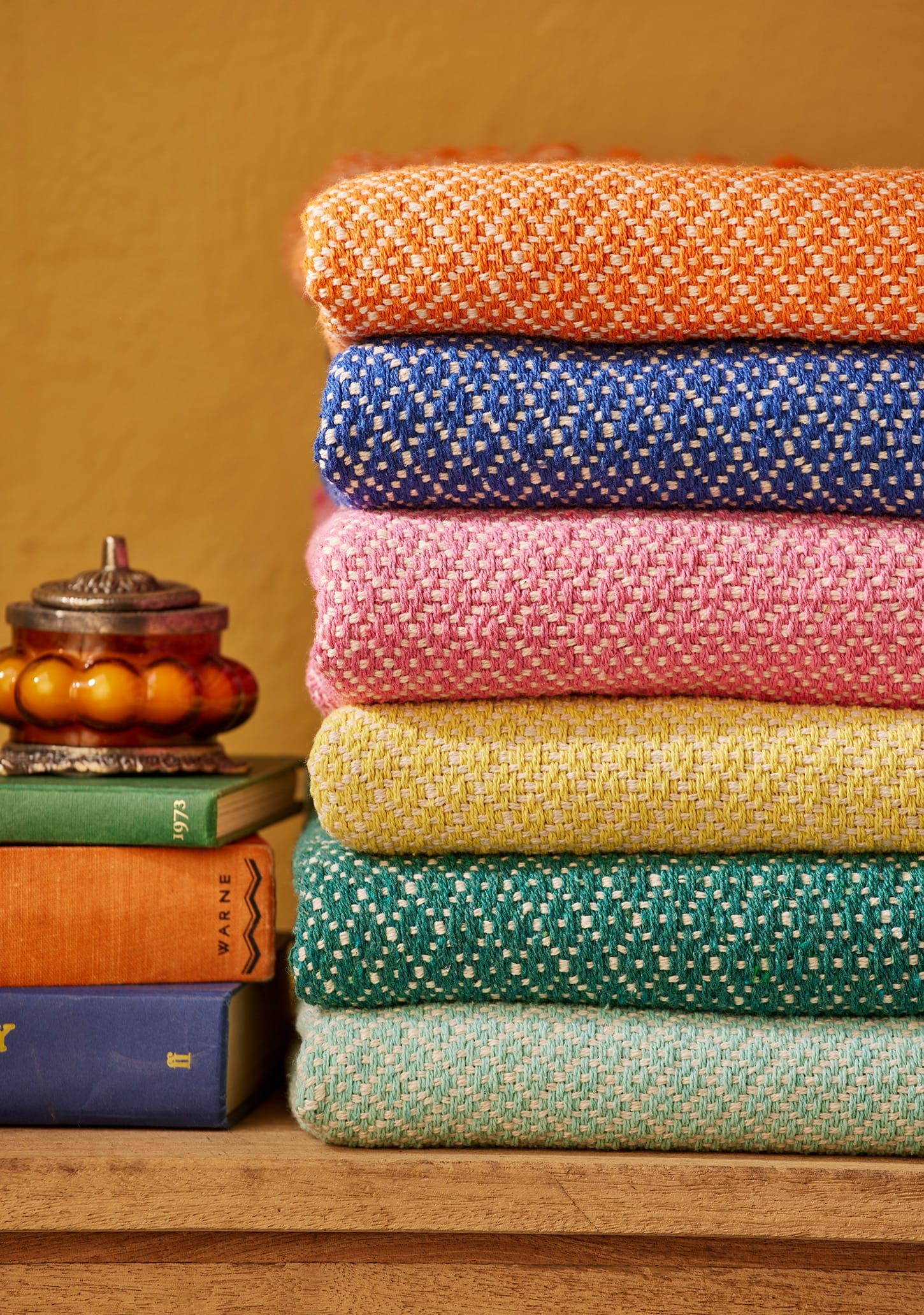 Rosalie Recycled Cotton Throw - Yellow