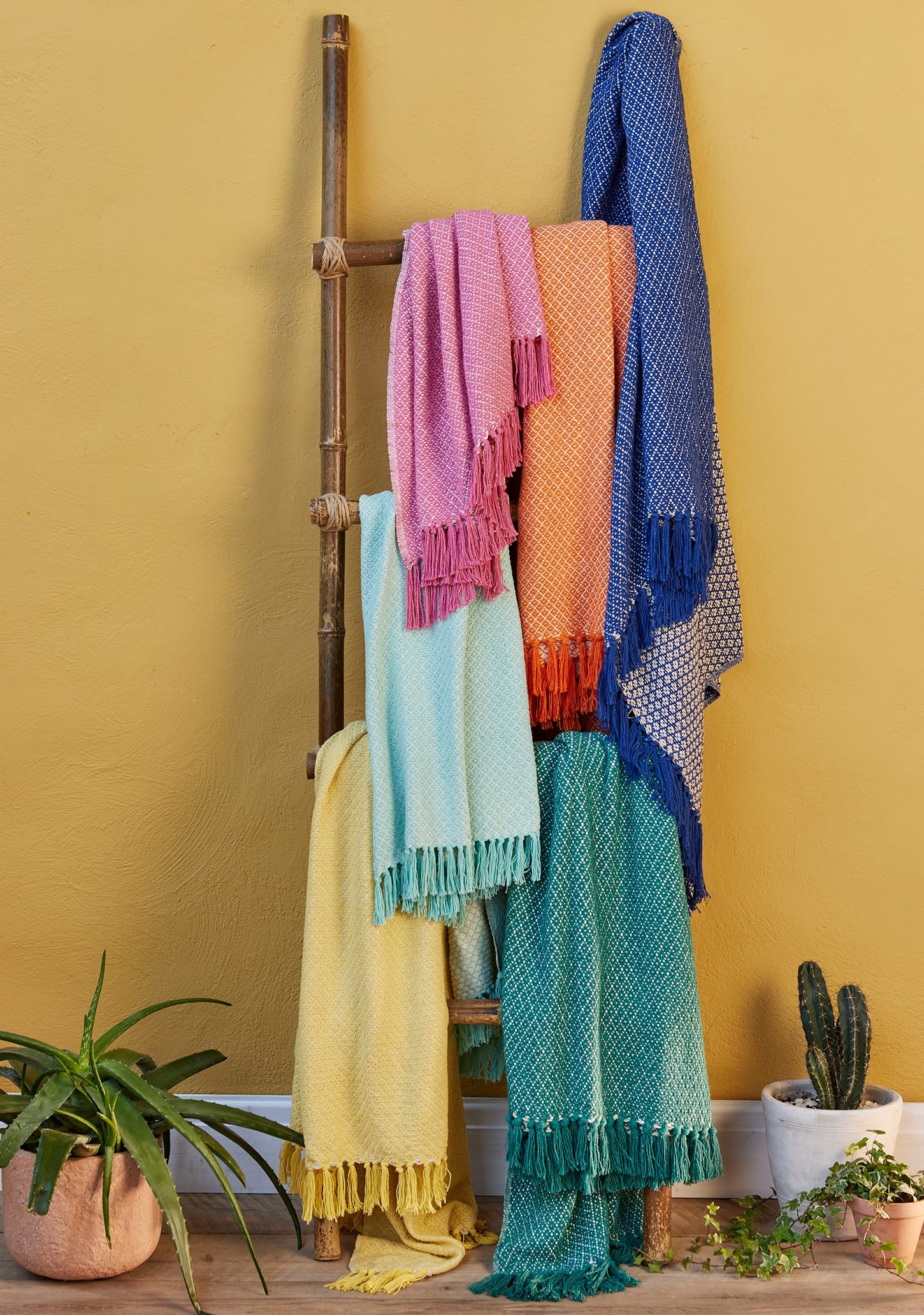 Rosalie Recycled Cotton Throw - Jade