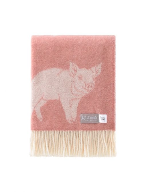 Pure New Wool Piglet Themed Throw