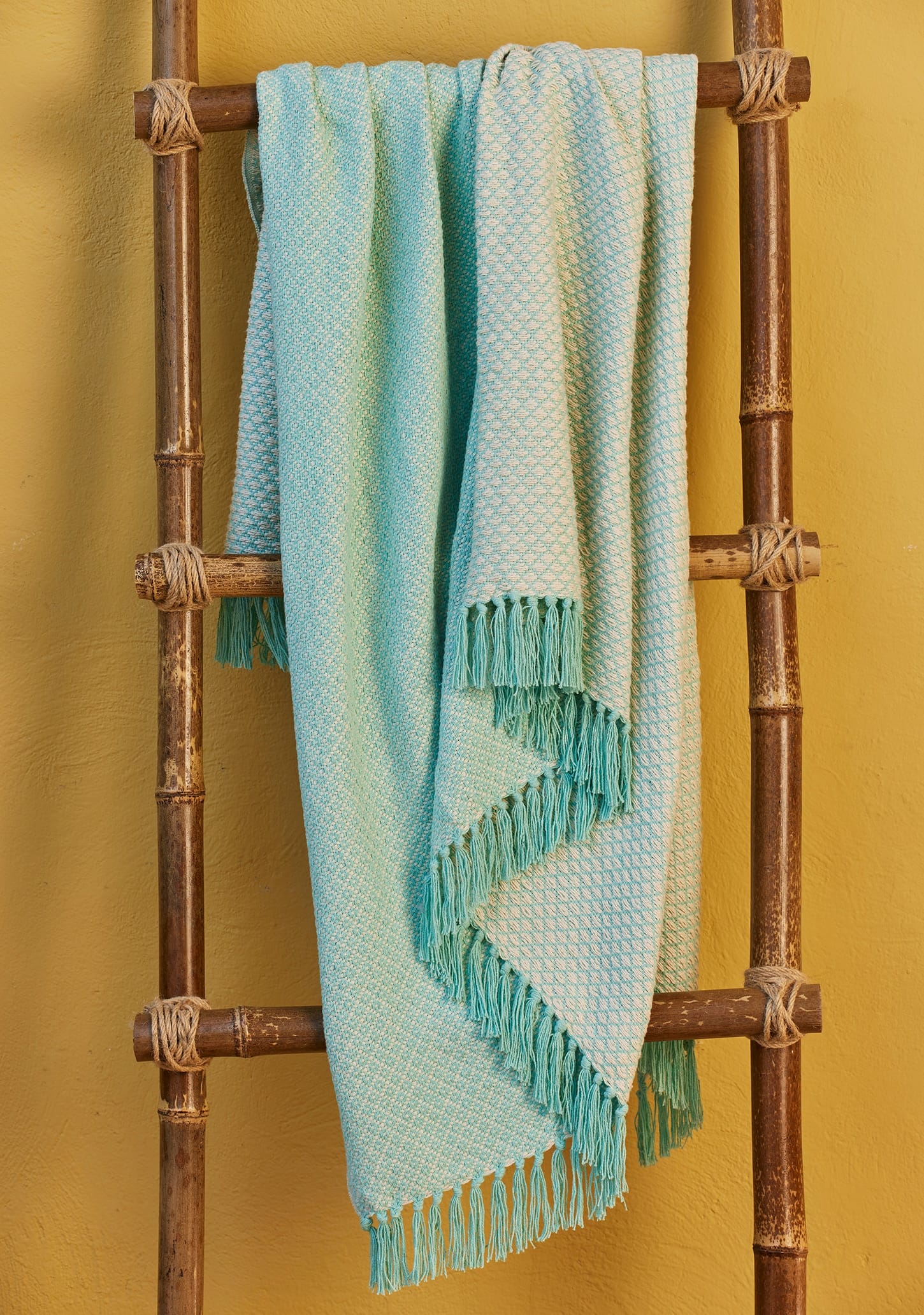 Rosalie Recycled Cotton Throw - Jade