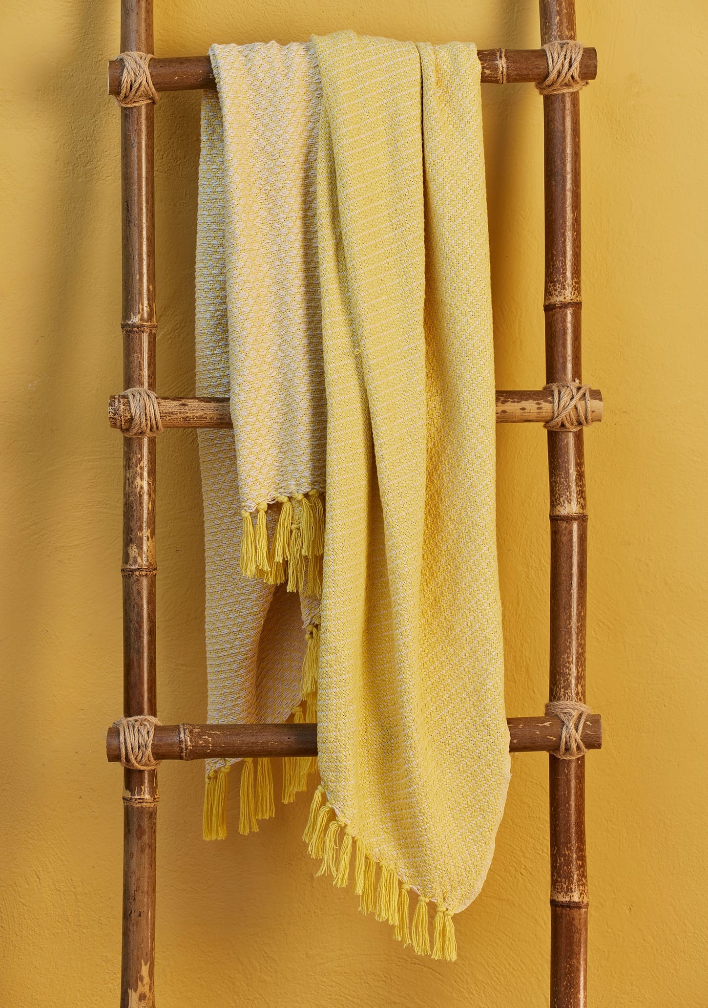 Rosalie Recycled Cotton Throw - Yellow