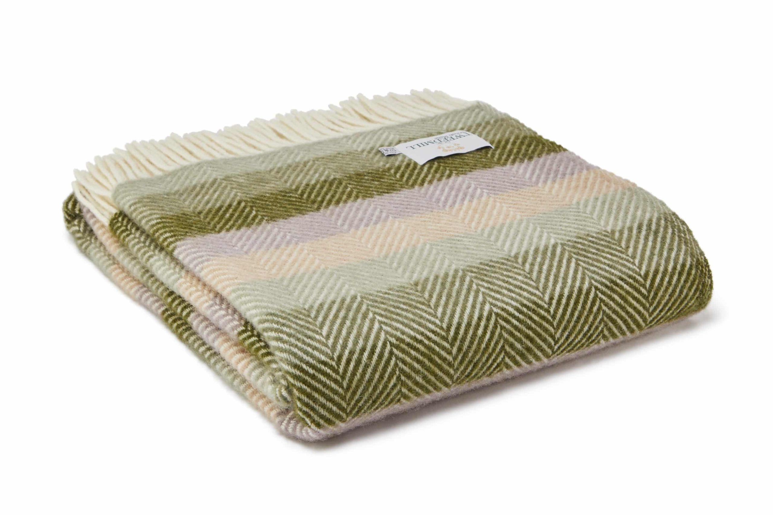 Stripe Pure New Wool Throw Botanical