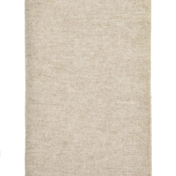 Herringbone Pure Wool Throw in Natural