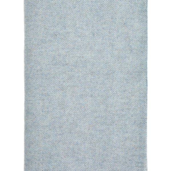 Herringbone Pure Wool Throw in Duck Egg