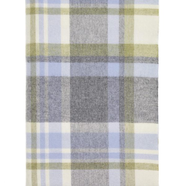 Portree Grey/Duck Egg Merino Wool Throw