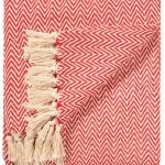 Chevron Soft Recycled Cotton Handloom Throw in Red