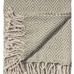 Diamond Cotton Handloom Throw in Green