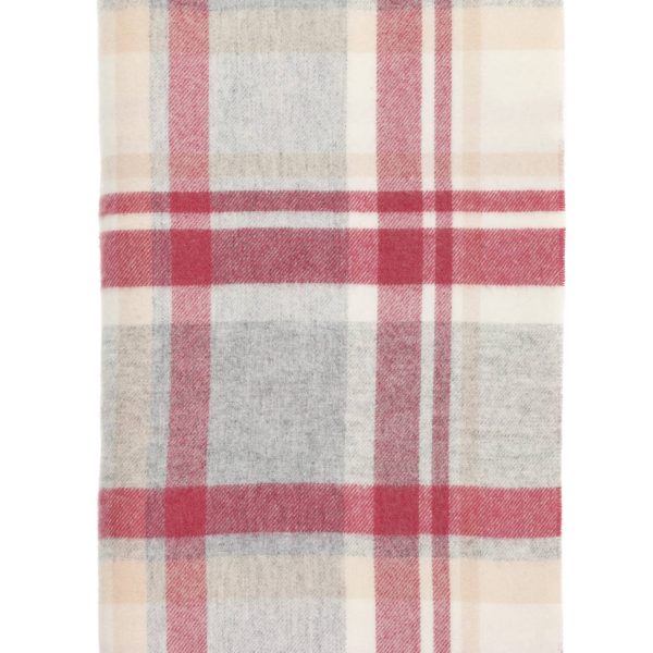 Portree Pink Merino Wool Throw