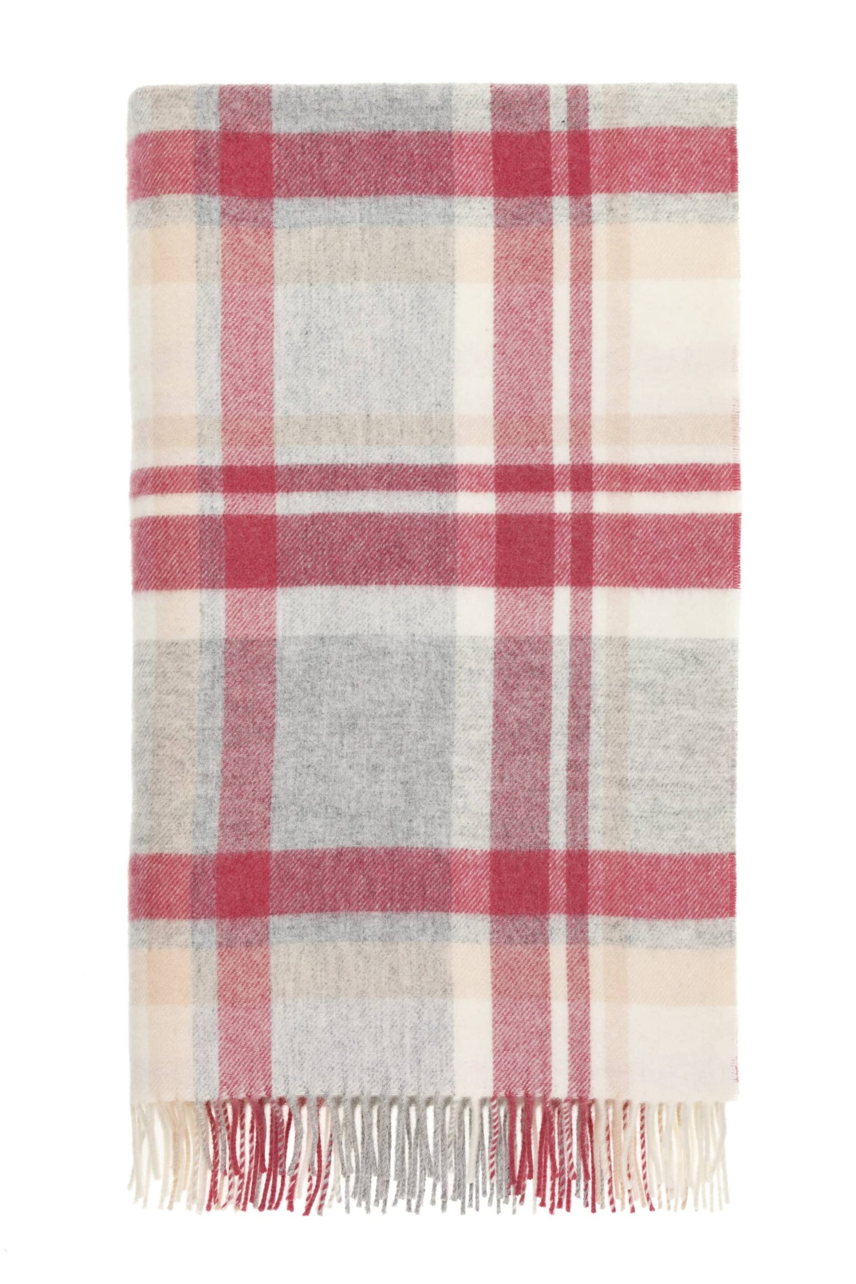 Portree Pink Merino Wool Throw