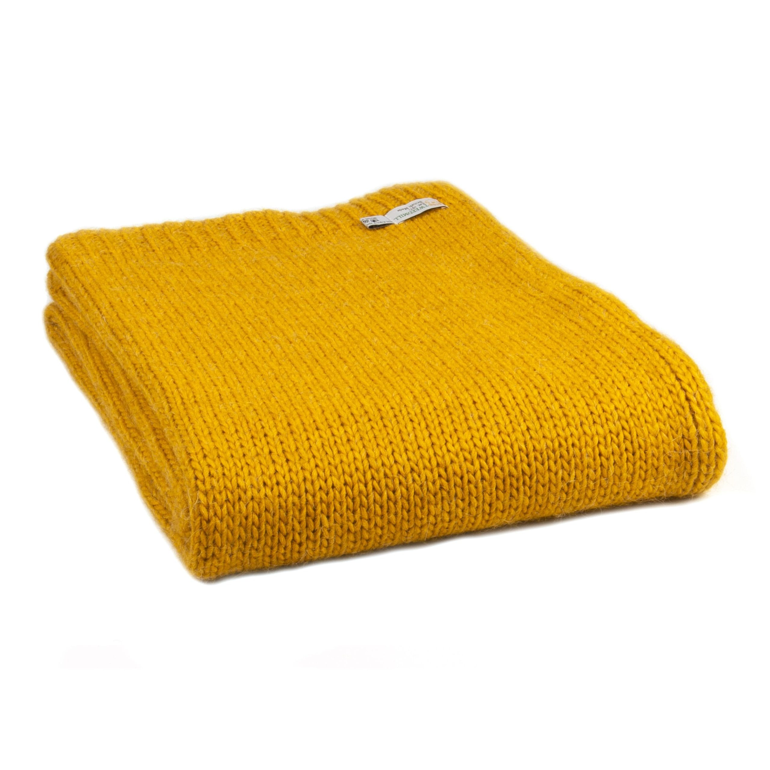 Knitted Throw-Mustard Gold