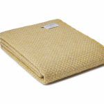 Pure New Wool Twill Throw in Mustard/Grey-Large size