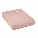 Pure New Wool Twill Throw in Pink / Grey- Large size