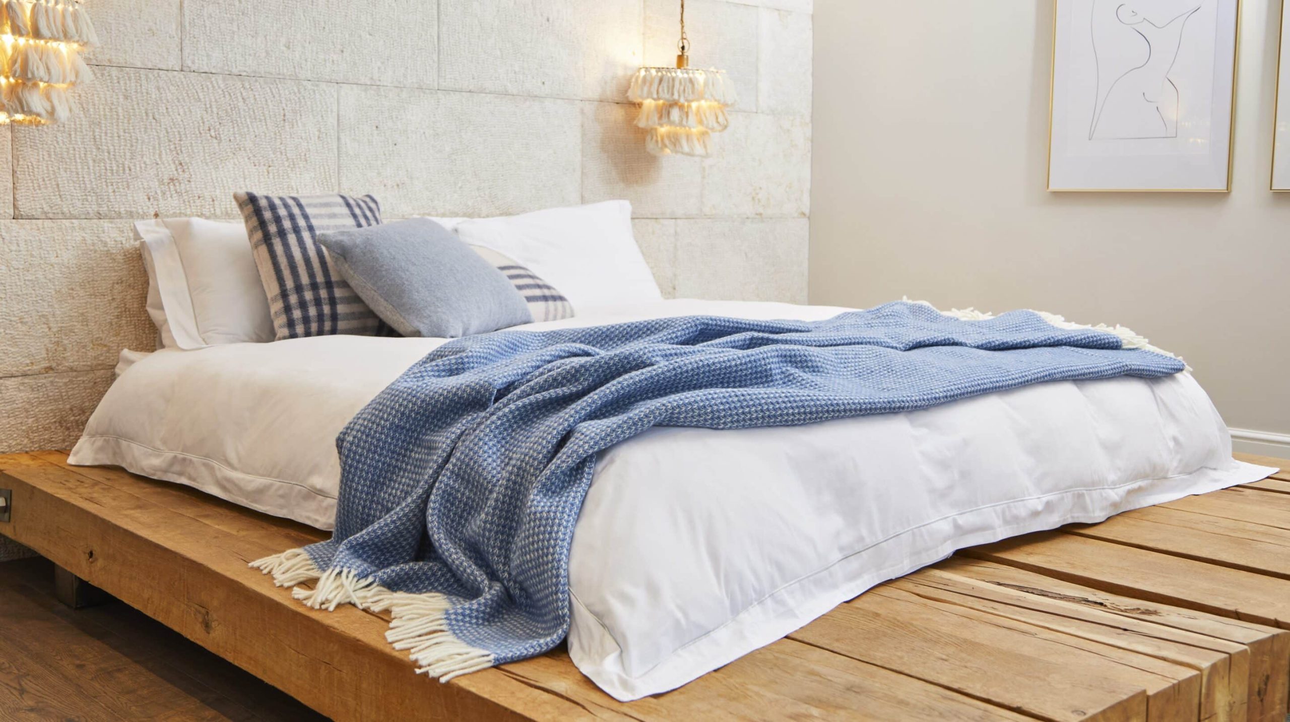 Extra Large Blue Waffle Throw