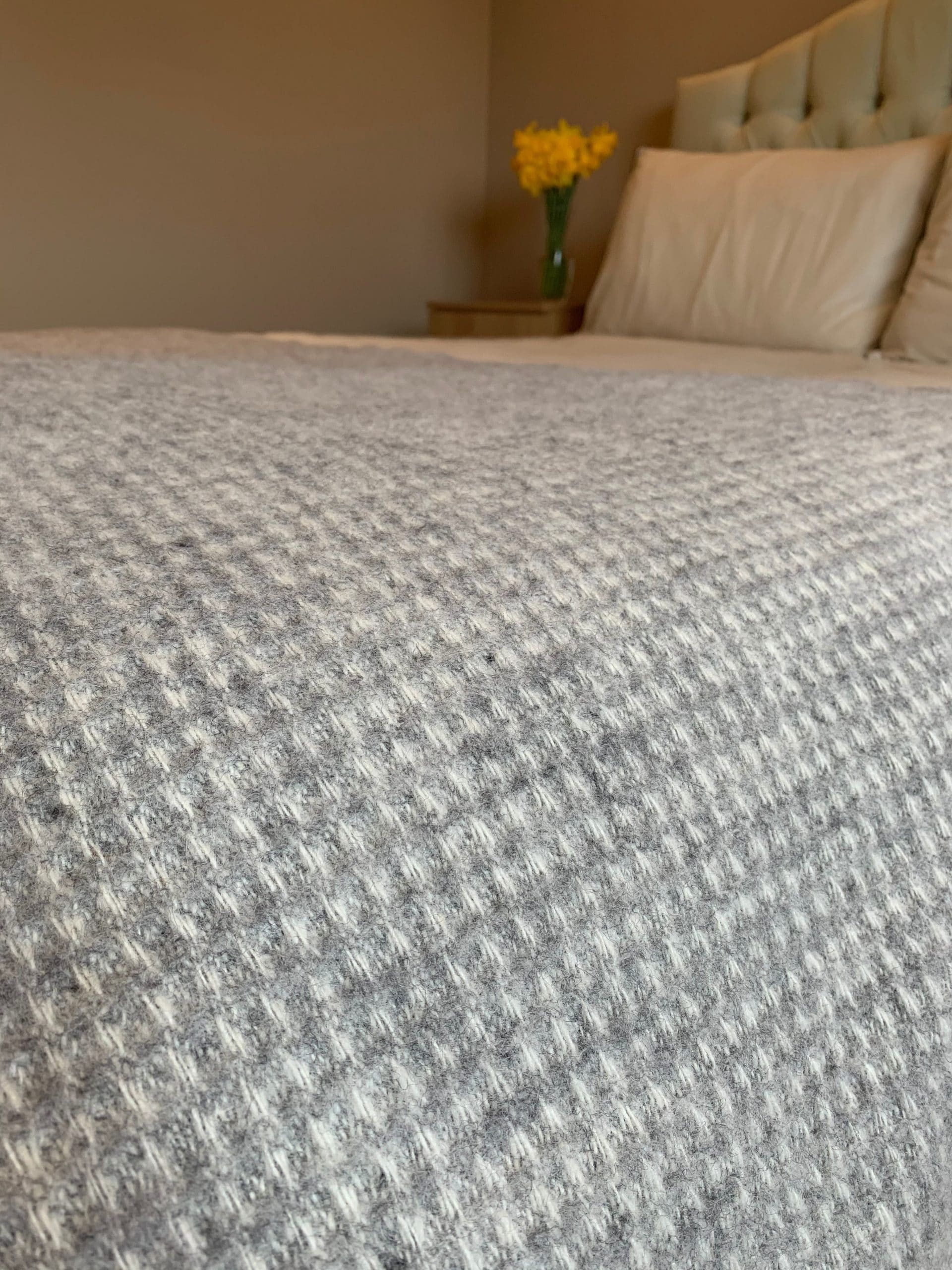 Extra Large Grey Waffle Throw