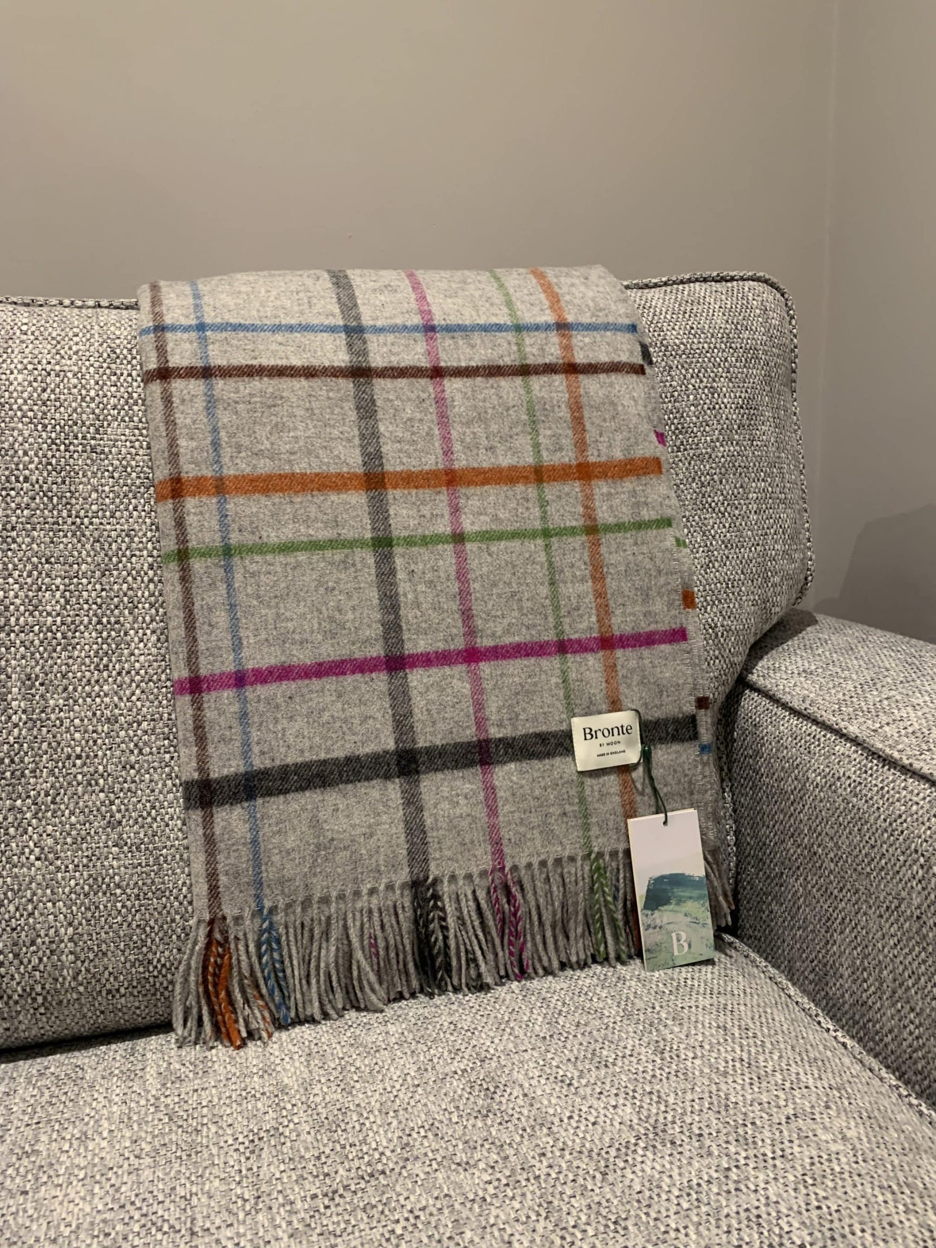 Windowpane grey throw