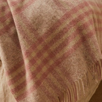 Extra Large Hex Check Pink Throw