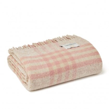 Extra Large Hex Check Pink Throw