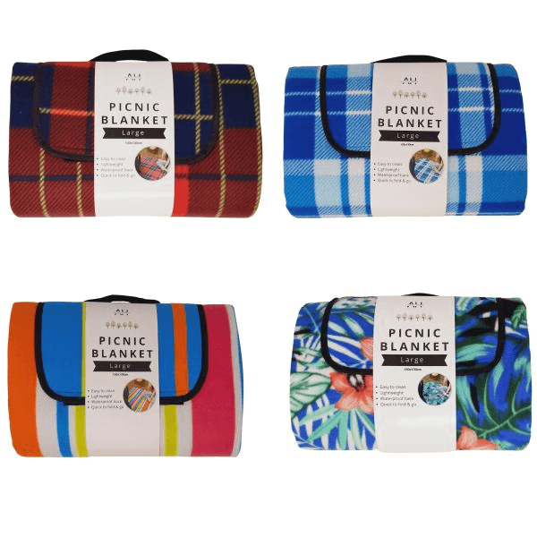 Extra Large Waterproof Picnic Blanket - Red Check