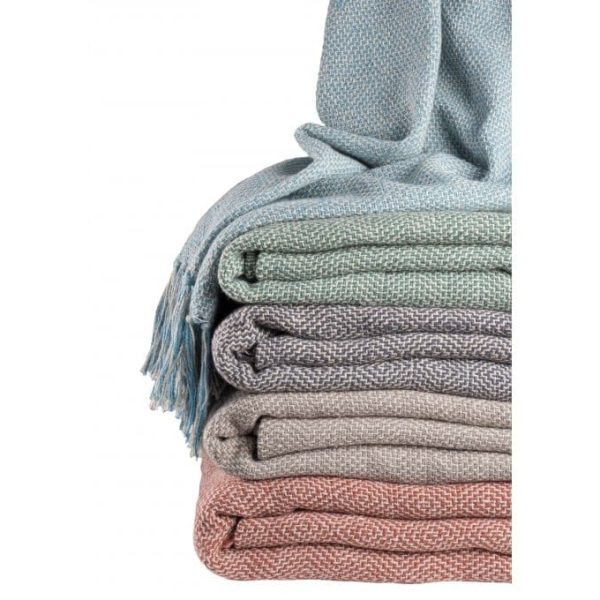 Souk Geometric Hand Woven Throw In Sky Blue
